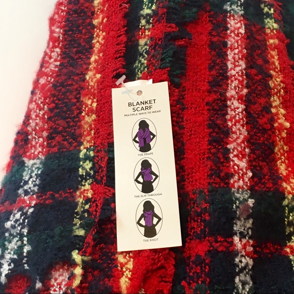 Multi color plaid blanket scarf - Picture 4 of 5